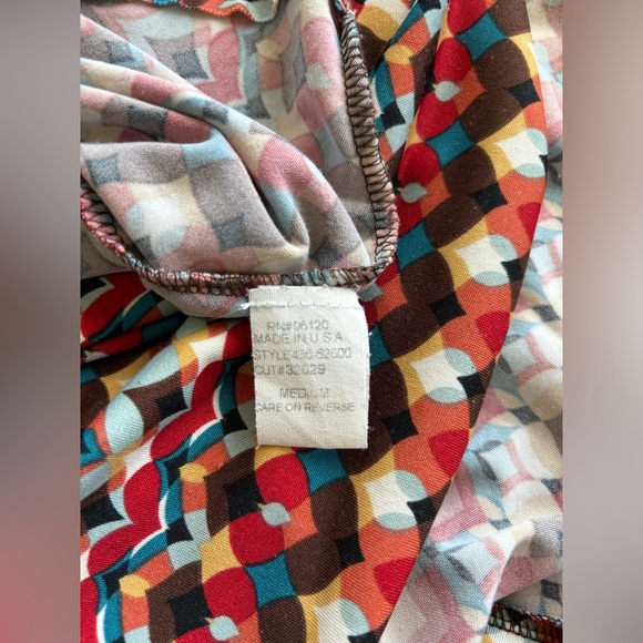 Vintage Midi Dress Hot Kiss Retro Psychedelic Heart Print With Ruffle Straps M - Picture 14 of 14